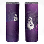 New Zealand Matariki Skinny Tumbler Maori Manaia Galaxy Silver Fern Purple Color
