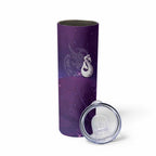 New Zealand Matariki Skinny Tumbler Maori Manaia Galaxy Silver Fern Purple Color
