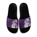 New Zealand Matariki Slide Sandals Maori Manaia Galaxy Silver Fern Purple Color