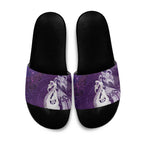 New Zealand Matariki Slide Sandals Maori Manaia Galaxy Silver Fern Purple Color