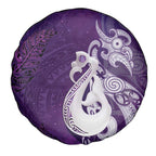 New Zealand Matariki Spare Tire Cover Maori Manaia Galaxy Silver Fern Purple Color
