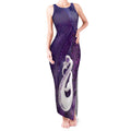 New Zealand Matariki Tank Maxi Dress Maori Manaia Galaxy Silver Fern Purple Color