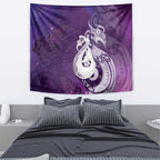 New Zealand Matariki Tapestry Maori Manaia Galaxy Silver Fern Purple Color