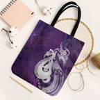 New Zealand Matariki Tote Bag Maori Manaia Galaxy Silver Fern Purple Color