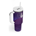 New Zealand Matariki Tumbler With Handle Maori Manaia Galaxy Silver Fern Purple Color