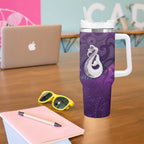 New Zealand Matariki Tumbler With Handle Maori Manaia Galaxy Silver Fern Purple Color