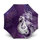 New Zealand Matariki Umbrella Maori Manaia Galaxy Silver Fern Purple Color