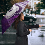 New Zealand Matariki Umbrella Maori Manaia Galaxy Silver Fern Purple Color