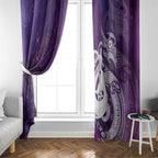 New Zealand Matariki Window Curtain Maori Manaia Galaxy Silver Fern Purple Color