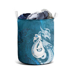 New Zealand Matariki Laundry Basket Maori Manaia Galaxy Silver Fern Blue Color