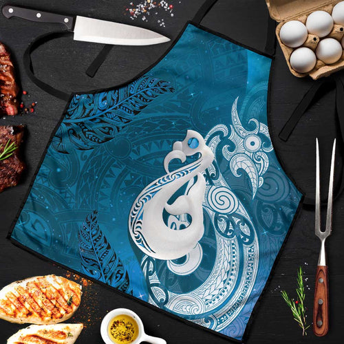 New Zealand Matariki Apron Maori Manaia Galaxy Silver Fern Blue Color