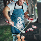 New Zealand Matariki Apron Maori Manaia Galaxy Silver Fern Blue Color