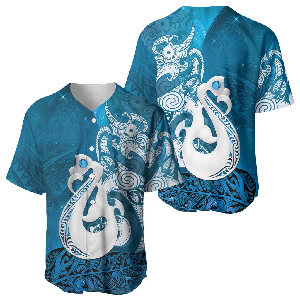 New Zealand Matariki Baseball Jersey Maori Manaia Galaxy Silver Fern Blue Color
