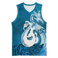 New Zealand Matariki Basketball Jersey Maori Manaia Galaxy Silver Fern Blue Color