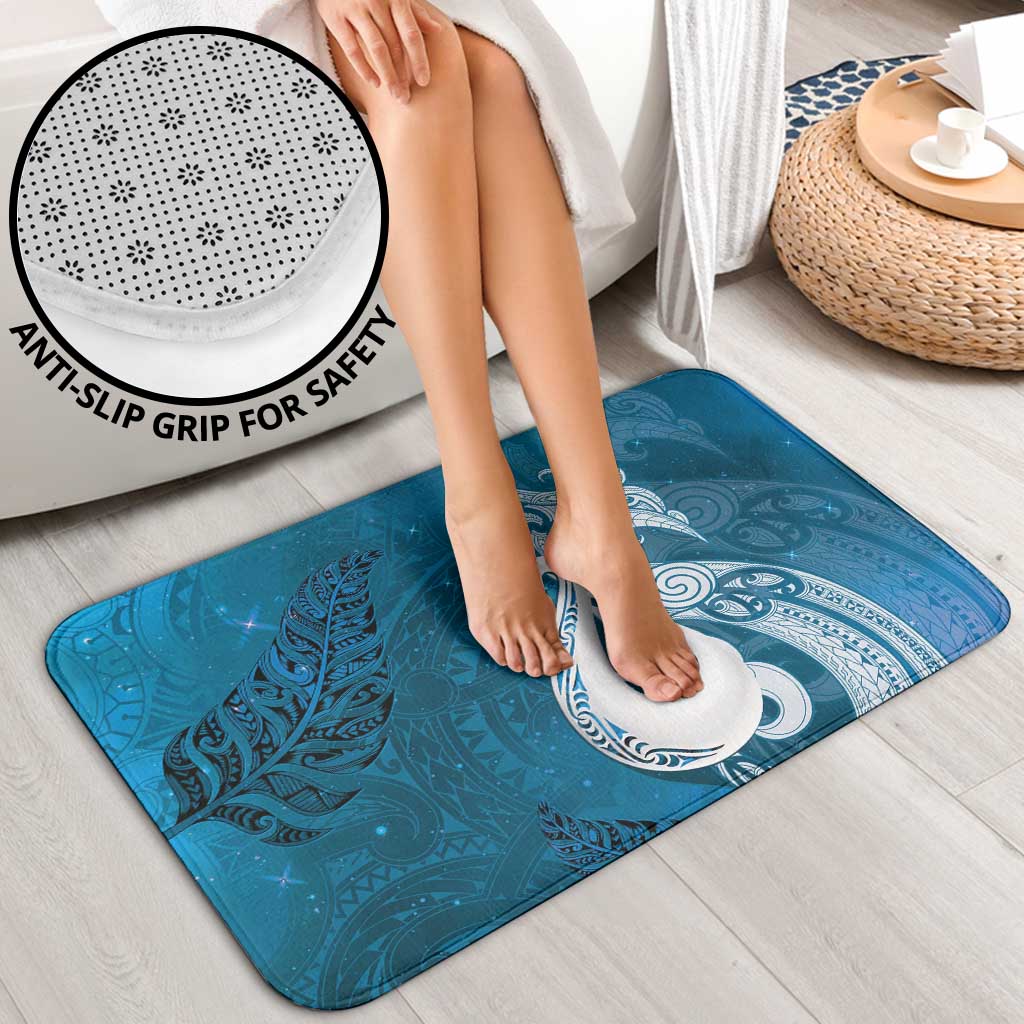 New Zealand Matariki Bathroom Set Maori Manaia Galaxy Silver Fern Blue Color