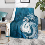 New Zealand Matariki Blanket Maori Manaia Galaxy Silver Fern Blue Color