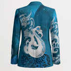 New Zealand Matariki Blazer Maori Manaia Galaxy Silver Fern Blue Color