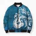 New Zealand Matariki Bomber Puffer Jacket Maori Manaia Galaxy Silver Fern Blue Color