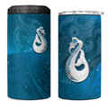 New Zealand Matariki 4 in 1 Can Cooler Tumbler Maori Manaia Galaxy Silver Fern Blue Color