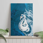New Zealand Matariki Canvas Wall Art Maori Manaia Galaxy Silver Fern Blue Color