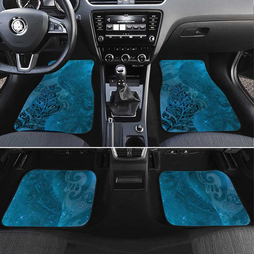 New Zealand Matariki Car Mats Maori Manaia Galaxy Silver Fern Blue Color