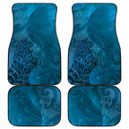 New Zealand Matariki Car Mats Maori Manaia Galaxy Silver Fern Blue Color