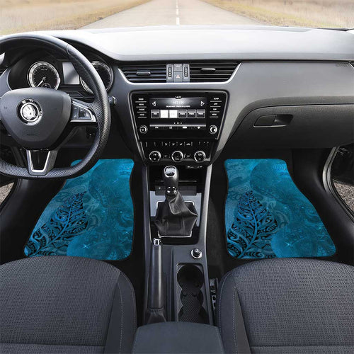 New Zealand Matariki Car Mats Maori Manaia Galaxy Silver Fern Blue Color
