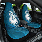 New Zealand Matariki Car Seat Cover Maori Manaia Galaxy Silver Fern Blue Color