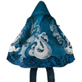 New Zealand Matariki Cloak Maori Manaia Galaxy Silver Fern Blue Color
