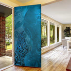 New Zealand Matariki Door Cover Maori Manaia Galaxy Silver Fern Blue Color