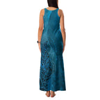 New Zealand Matariki Family Matching Tank Maxi Dress and Hawaiian Shirt Maori Manaia Galaxy Silver Fern Blue Color