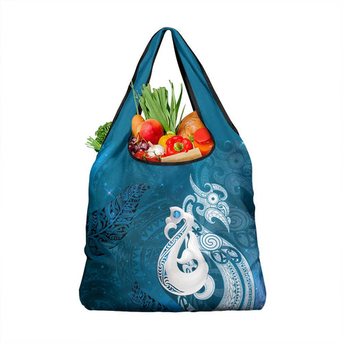 New Zealand Matariki Grocery Bag Maori Manaia Galaxy Silver Fern Blue Color