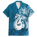 New Zealand Matariki Hawaiian Shirt Maori Manaia Galaxy Silver Fern Blue Color