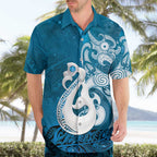 New Zealand Matariki Hawaiian Shirt Maori Manaia Galaxy Silver Fern Blue Color