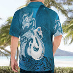 New Zealand Matariki Hawaiian Shirt Maori Manaia Galaxy Silver Fern Blue Color