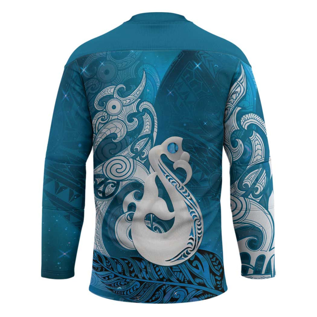 New Zealand Matariki Hockey Jersey Maori Manaia Galaxy Silver Fern Blue Color