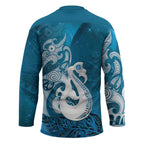 New Zealand Matariki Hockey Jersey Maori Manaia Galaxy Silver Fern Blue Color