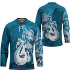 New Zealand Matariki Hockey Jersey Maori Manaia Galaxy Silver Fern Blue Color