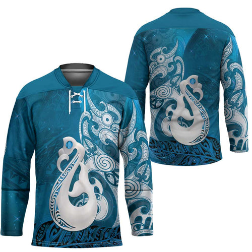 New Zealand Matariki Hockey Jersey Maori Manaia Galaxy Silver Fern Blue Color