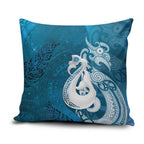 New Zealand Matariki Pillow Cover Maori Manaia Galaxy Silver Fern Blue Color