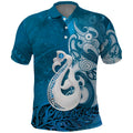 New Zealand Matariki Polo Shirt Maori Manaia Galaxy Silver Fern Blue Color