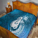 New Zealand Matariki Quilt Maori Manaia Galaxy Silver Fern Blue Color