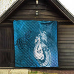 New Zealand Matariki Quilt Maori Manaia Galaxy Silver Fern Blue Color