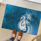 New Zealand Matariki Rubber Doormat Maori Manaia Galaxy Silver Fern Blue Color