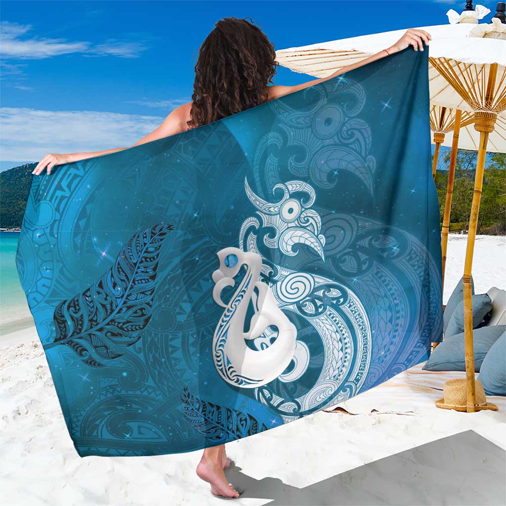 New Zealand Matariki Sarong Maori Manaia Galaxy Silver Fern Blue Color