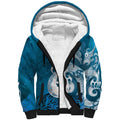 New Zealand Matariki Sherpa Hoodie Maori Manaia Galaxy Silver Fern Blue Color