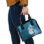 New Zealand Matariki Shoulder Handbag Maori Manaia Galaxy Silver Fern Blue Color
