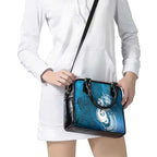 New Zealand Matariki Shoulder Handbag Maori Manaia Galaxy Silver Fern Blue Color