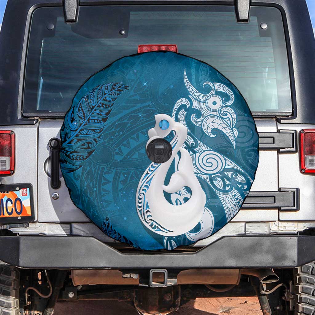 New Zealand Matariki Spare Tire Cover Maori Manaia Galaxy Silver Fern Blue Color