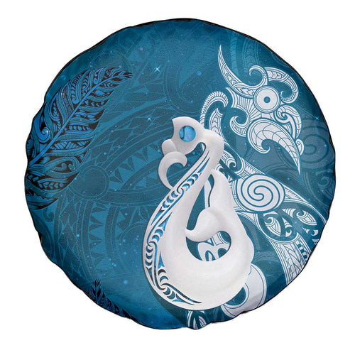 New Zealand Matariki Spare Tire Cover Maori Manaia Galaxy Silver Fern Blue Color